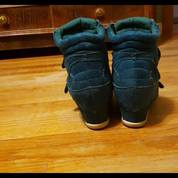 Teal Wedge Sneakers - Picture 3 of 8